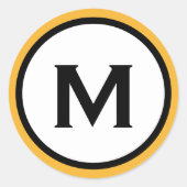 モダントレンディーはっきりしたマスタードイエロー ラウンドシール (正面)