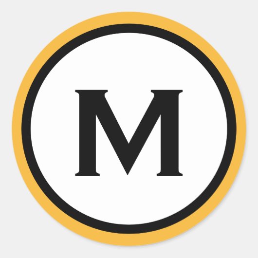 モダントレンディーはっきりしたマスタードイエロー ラウンドシール (正面)