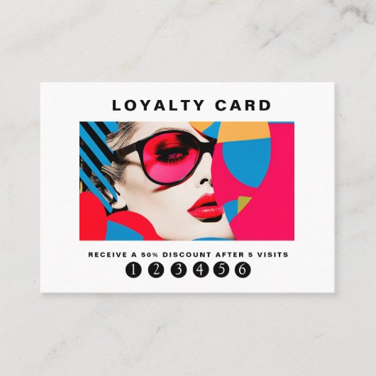モダントレンディーアポップ・アートのートロイヤリティ5サロン 名刺 (正面)