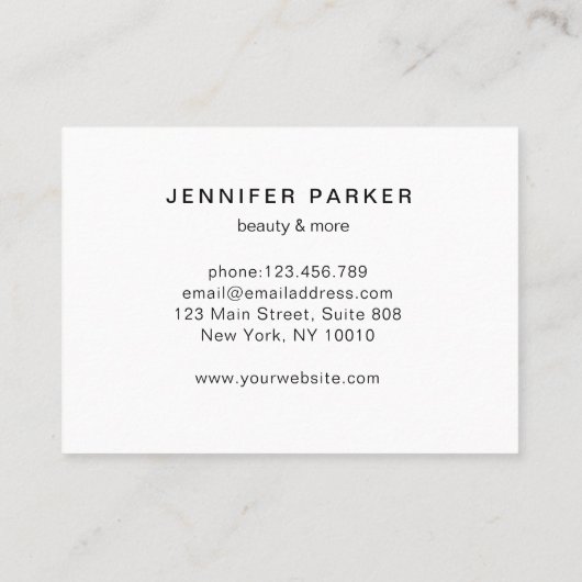 モダントレンディーアポップ・アートのートロイヤリティ5サロン 名刺 (裏面)