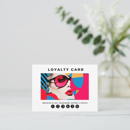 モダントレンディーアポップ・アートのートロイヤリティ5サロン 名刺 (スタンド正面)