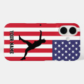 モダントレンディーアメリカ国旗パーソナライズされたー Case-Mate iPhoneケース (裏面 (横))