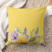モダントレンディーイエローフローラシック家族ママかわいい クッション (ブランケット)