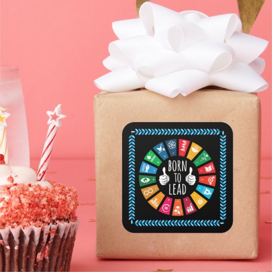 モダントレンディーインスパイアのステッカーへの贈り物 スクエアシール (パーティー)