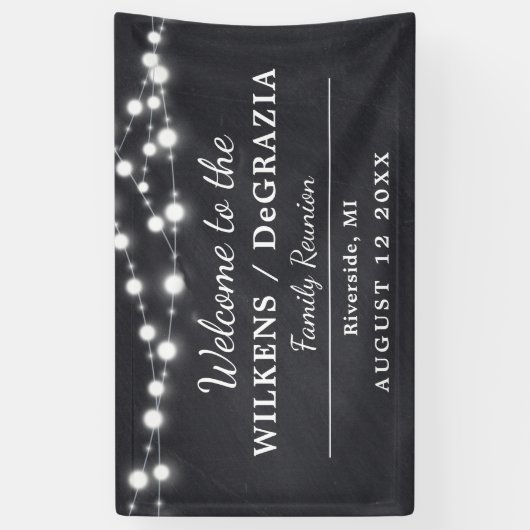 モダントレンディーウェルカムファミリ懇親会文字列ライト 横断幕 (縦)