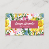 モダントレンディーウォーター色フローラアート先生 名刺 (正面)