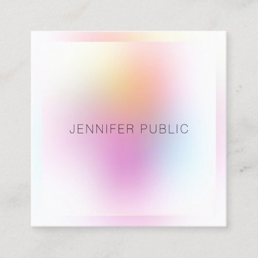 モダントレンディーエレガントカラフルデザインテンプレート スクエア名刺 (正面)