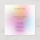 モダントレンディーエレガントカラフルデザインテンプレート スクエア名刺 (裏面)