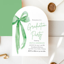 モダントレンディーエレガントグリーンボウ卒業式アーチ