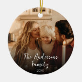 モダントレンディーエレガントタイポグラフィファミリー写真 セラミックオーナメント (正面)