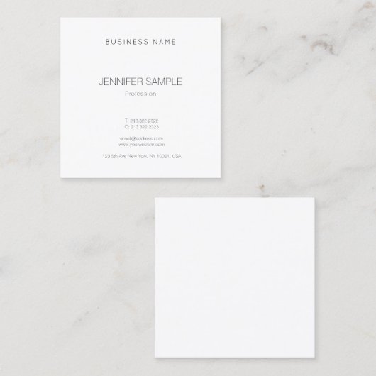 モダントレンディーエレガントテンプレートラグジュアリービューティ スクエア名刺 (正面/裏面)