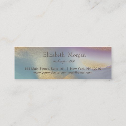 モダントレンディーエレガントハート金ゴールドグリッター ロイヤリティカード (裏面)