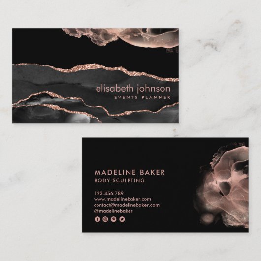 モダントレンディーエレガントプロフェッショナルメイクアップアーティスト 名刺 (正面/裏面)