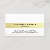 モダントレンディーエレガントホワイト金ゴールドお洒落デザイン 名刺 (正面)