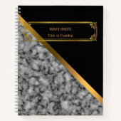 モダントレンディーエレガント大理石金ゴールド ノートブック (正面)