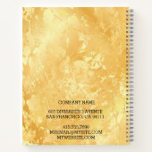 モダントレンディーエレガント大理石金ゴールド ノートブック (裏面)