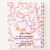 モダントレンディーエレガント大理石金ゴールド ノートブック (裏面)