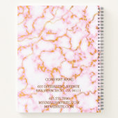 モダントレンディーエレガント大理石金ゴールド ノートブック (裏面)