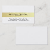 モダントレンディーエレガント金ゴールドお洒落デザイン 名刺 (正面/裏面)