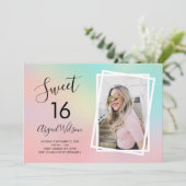 モダントレンディーエレガントsweet sixteen誕生会 招待状 (スタンド正面)