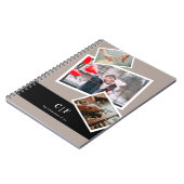 モダントレンディーカスタムフォトモノグラム名 ノートブック (左側)