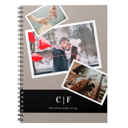 モダントレンディーカスタムフォトモノグラム名 ノートブック (正面)