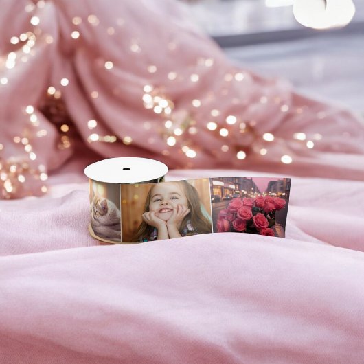 モダントレンディーカスタム写真またはロゴ写真の追加 サテンリボン