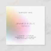 モダントレンディーカラフルテンプレートエレガント スクエア名刺 (裏面)