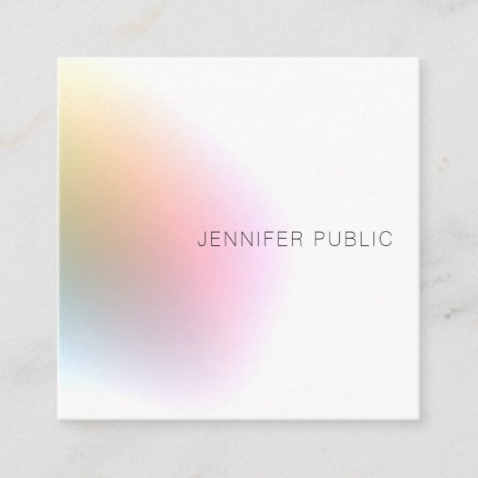 モダントレンディーカラフルテンプレートエレガント スクエア名刺 (正面)