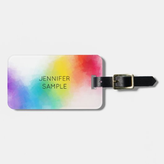 モダントレンディーカラフルデザインエレガントテンプレート ラゲッジタグ (正面横)