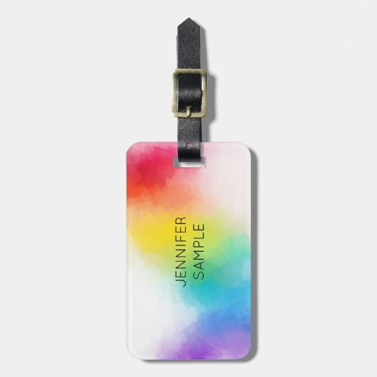 モダントレンディーカラフルデザインエレガントテンプレート ラゲッジタグ (正面縦)