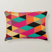 モダントレンディーカラフル幾何学模様 アクセントクッション (正面)