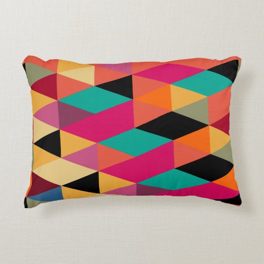 モダントレンディーカラフル幾何学模様 アクセントクッション (正面)