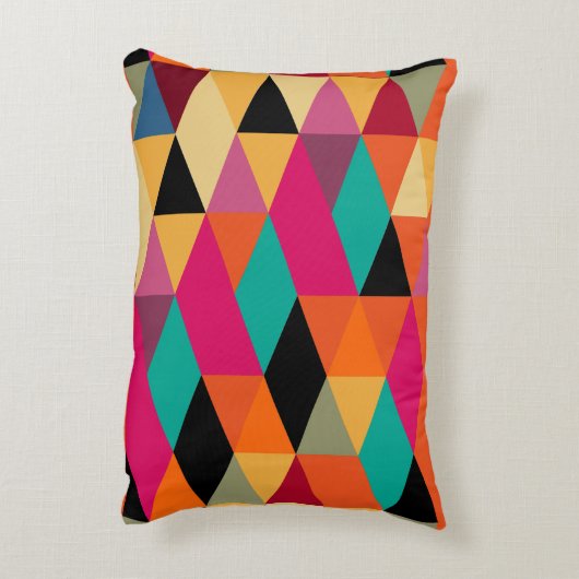 モダントレンディーカラフル幾何学模様 アクセントクッション (裏面(縦))
