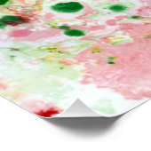 モダントレンディーカラフル抽象芸術アートグリーンピンクレッド ポスター (コーナー)