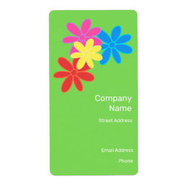 モダントレンディーカラフル抽象芸術フラワーグリーン ラベル