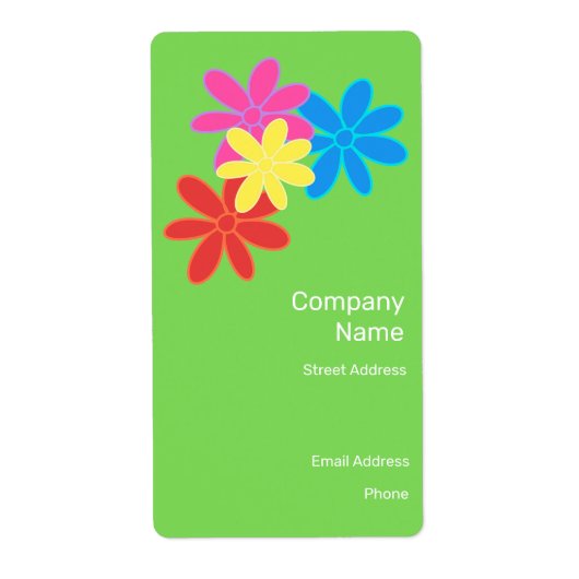 モダントレンディーカラフル抽象芸術フラワーグリーン ラベル (正面)