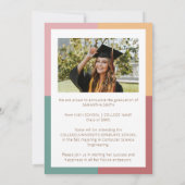 モダントレンディーカラータイポグラフィ2写真卒業 案内状 (裏面)