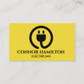モダントレンディークールイエローケーブル電気技師 名刺 (裏面)