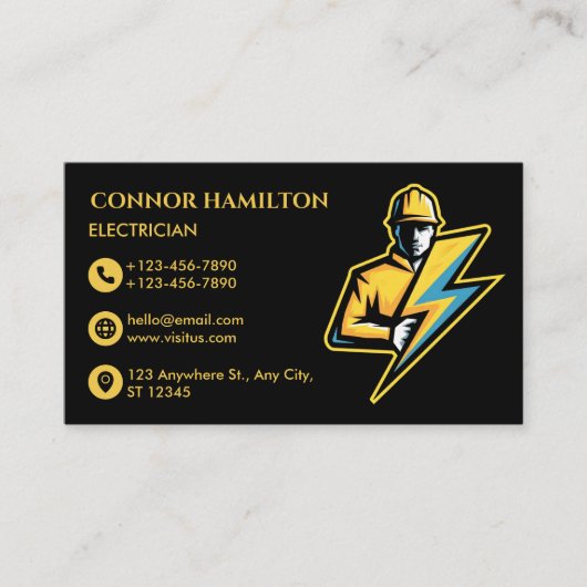 モダントレンディークール稲妻電気技師 名刺 (正面)