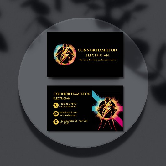 モダントレンディークール稲妻電気技師 名刺