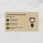 モダントレンディークール電球電気技師 名刺 (正面)