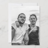 モダントレンディーグシンプルレー黄色結婚写真 招待状 (裏面)