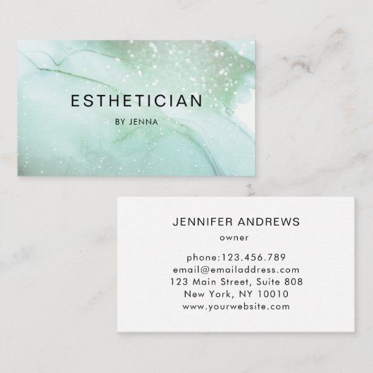 モダントレンディーグリッターサロン名刺 名刺 (正面/裏面)