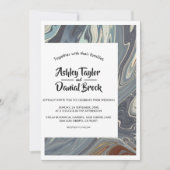 モダントレンディーグレエレガントー抽象芸術結婚ズ 招待状 (正面)
