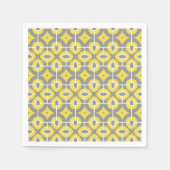 モダントレンディーグレーと白モザイク模様 スタンダードカクテルナプキン (正面)