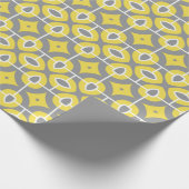 モダントレンディーグレーと白モザイク模様 ラッピングペーパー (角)