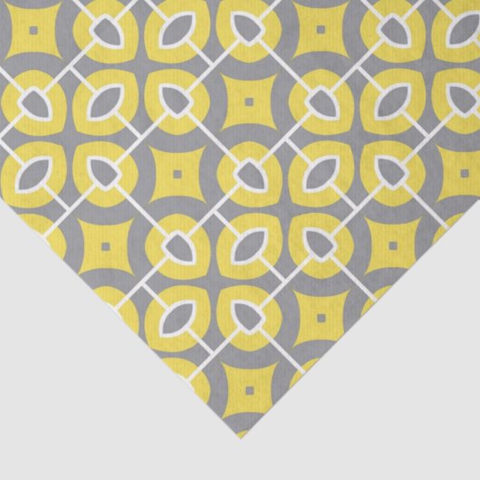 モダントレンディーグレーと白モザイク模様 薄葉紙 (詳細)