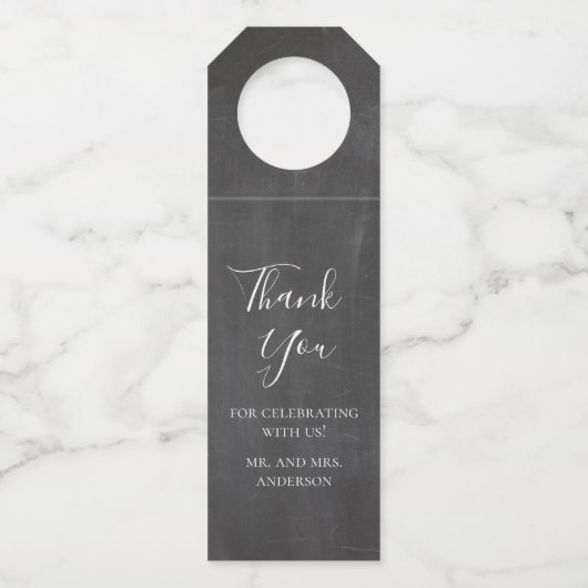 モダントレンディーグレー。チョーク結婚ボー感謝していドユー ボトルネックタグ (正面)