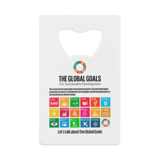 モダントレンディーサ感動的ステナビリティゴール クレジットカード栓抜き (正面)